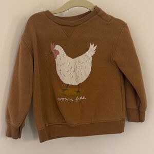 Children's Brown Chicken Print Sweatshirt
